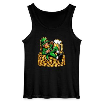 Entspannter Leprechaun (Irischer Kobold) - Gildan Männer Tank Top - Schwarz - Vorne - AI Model Male 185 dark (185cm)