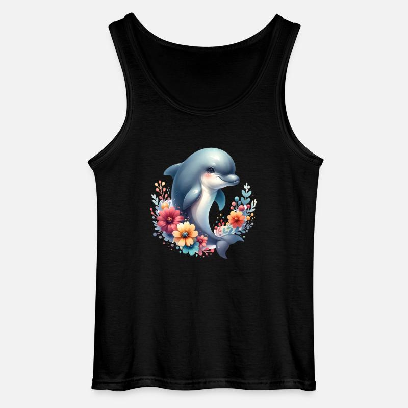 Delfin - Gildan Männer Tank Top - Schwarz
