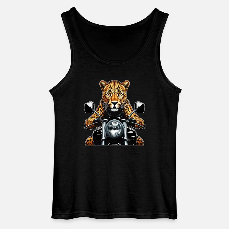 LEOPARD MOTORCYCLE - Gildan Men’s Tank Top - black