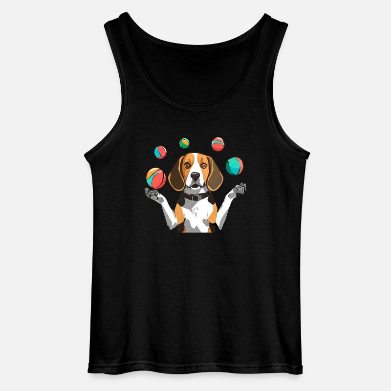 BEAGLE JONGLIERT - Gildan Männer Tank Top - Schwarz