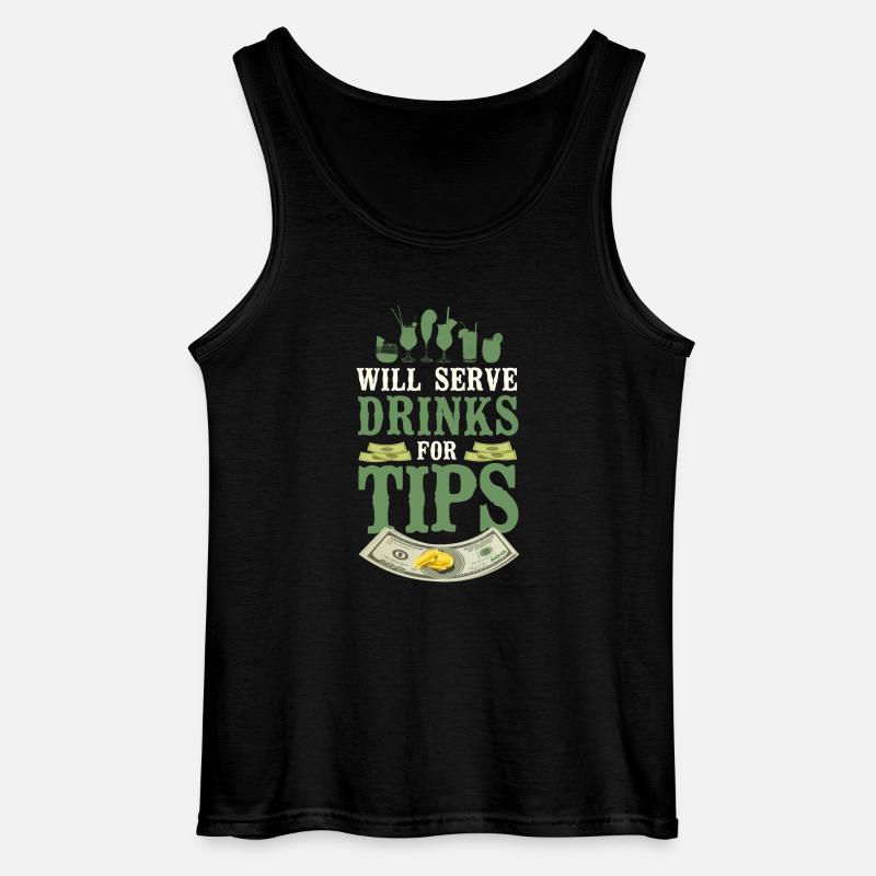 Bartender Mixologist Will Serve - Gildan Männer Tank Top - Schwarz