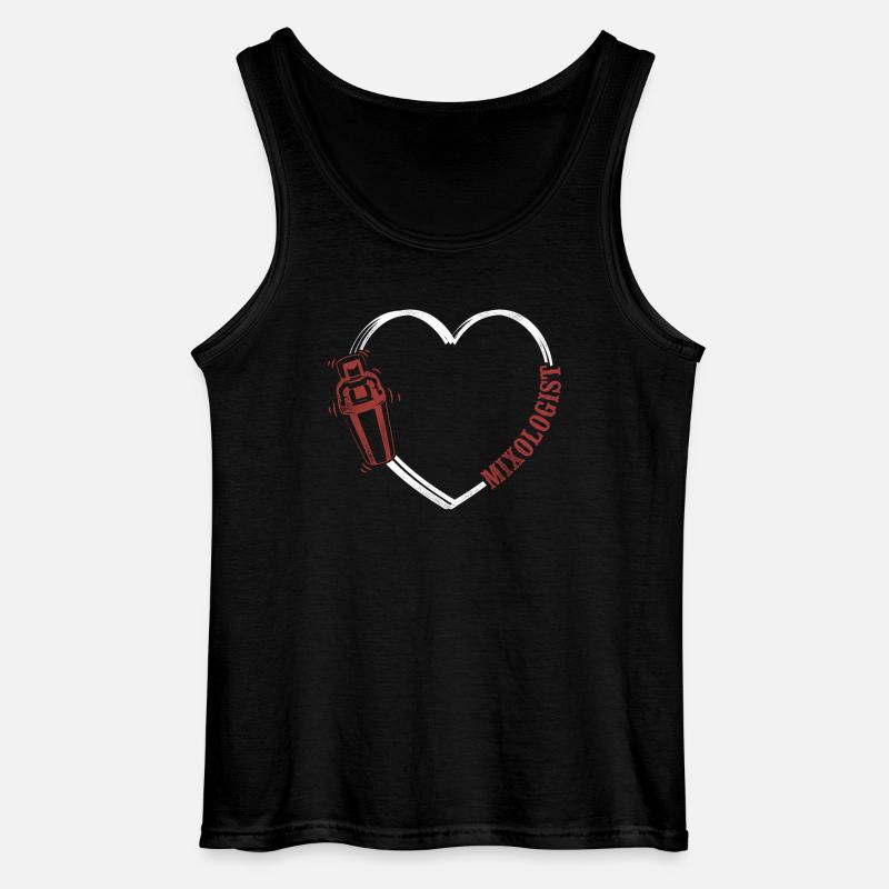 Bartender Mixologist Heart - Gildan Männer Tank Top - Schwarz