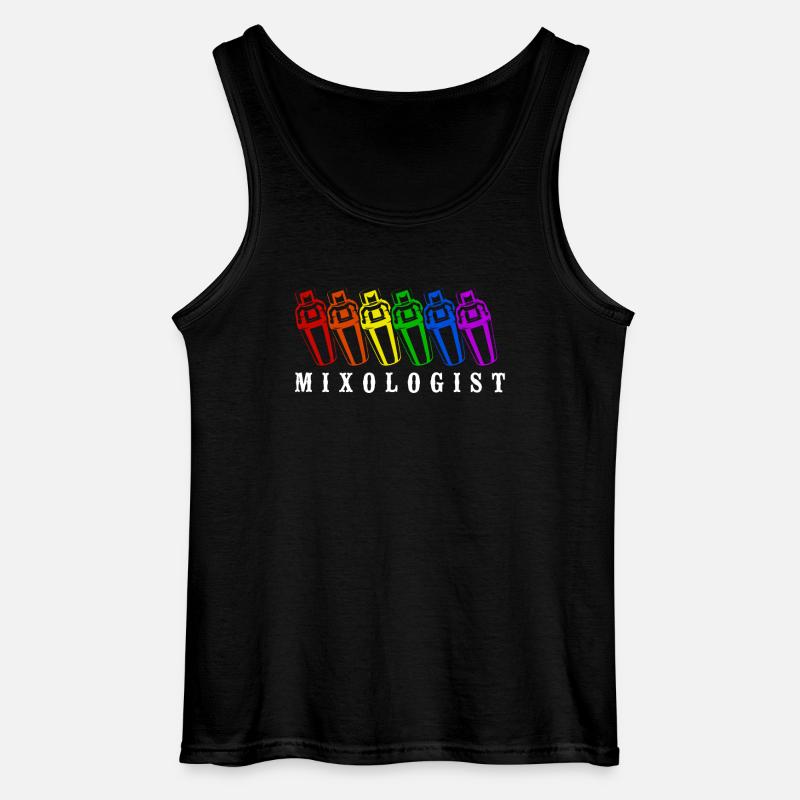 Bartender Mixologist Rainbow - Gildan Men’s Tank Top - black