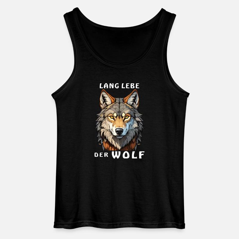 LANG LEBE DER WOLF - Gildan Männer Tank Top - Schwarz