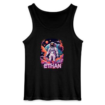 ETHAN - Beau prénom de garçon avec astronaute cool - Débardeur Gildan Homme - noir - Devant - AI Model Male 185 dark (185cm)