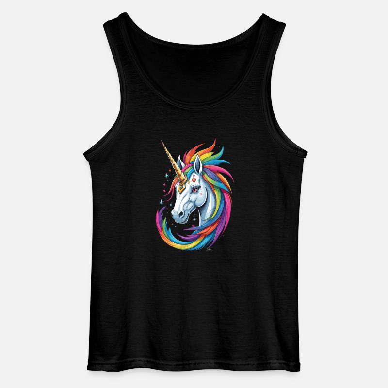 Buntes Einhorn - Gildan Männer Tank Top - Schwarz