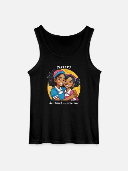 SØSTRE: Bedste veninde, søster for evigt - Gildan tanktop til mænd - sort