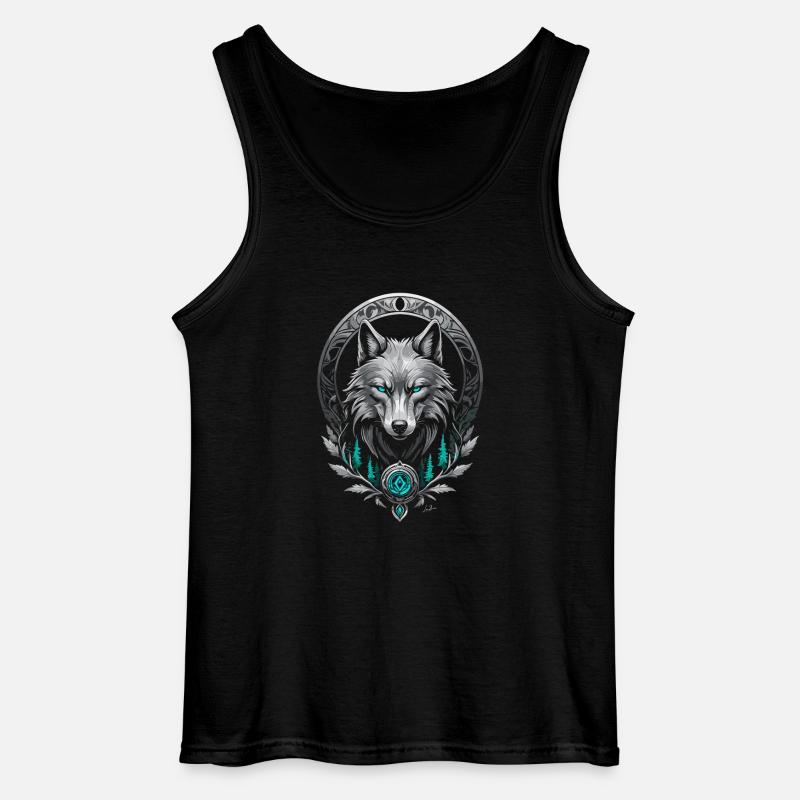 Medieval Arctic Wolf - Gildan Men’s Tank Top - black