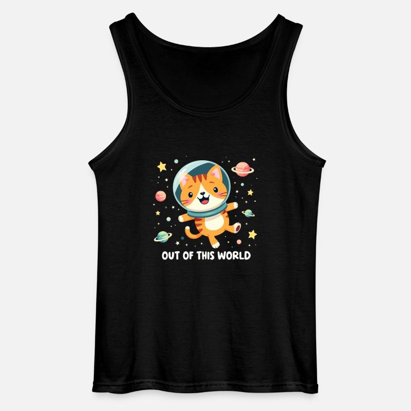 CHAT DE L’ESPACE GALAXY - Débardeur Gildan Homme - noir