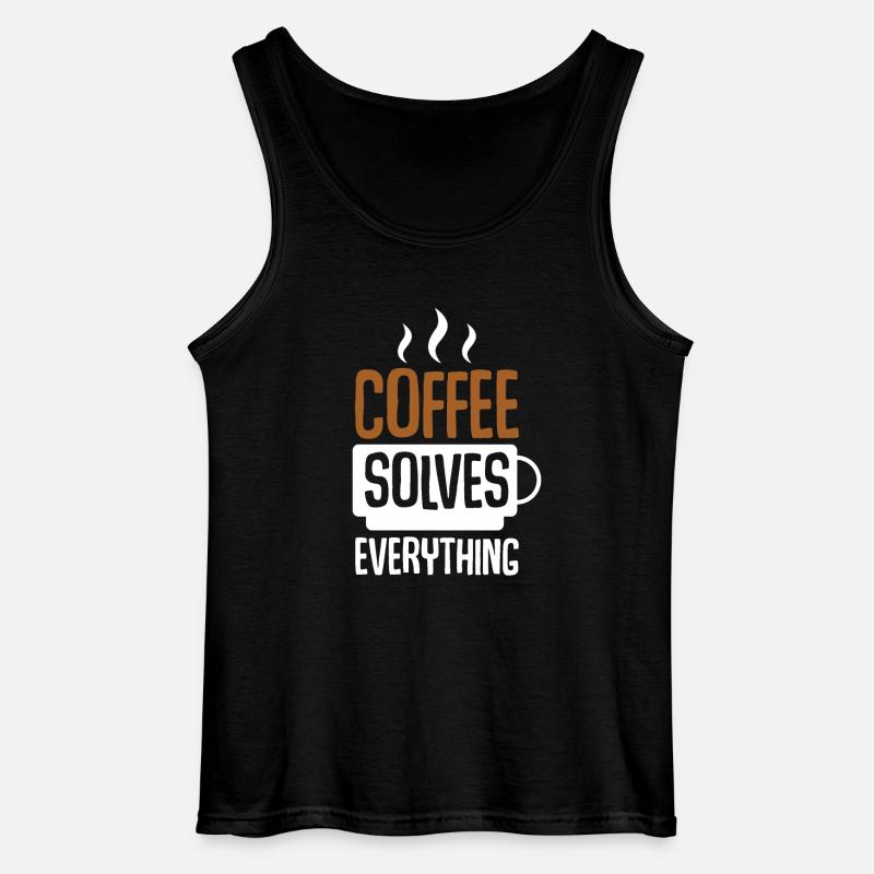 Coffee Solves Everything - Gildan Men’s Tank Top - black