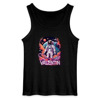 VALENTIN - Schöner Jungen Name mit Astronaut - Gildan Männer Tank Top - Schwarz - Vorne - AI Model Male 185 dark (185cm)
