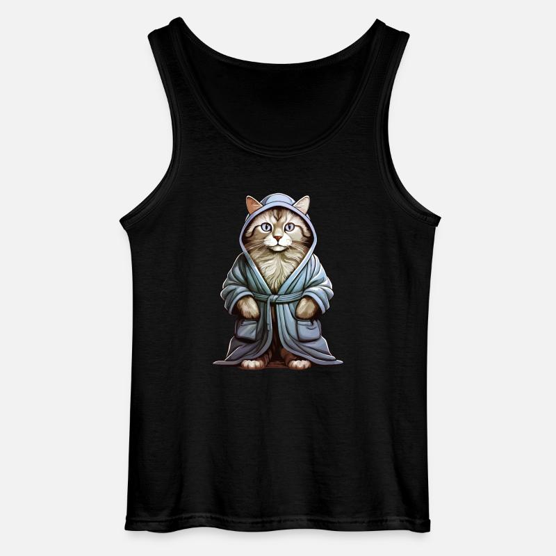 KATZE BADEMANTEL - Gildan Männer Tank Top - Schwarz