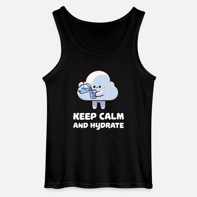 keep calm and hydrate - Gildan Men’s Tank Top - black