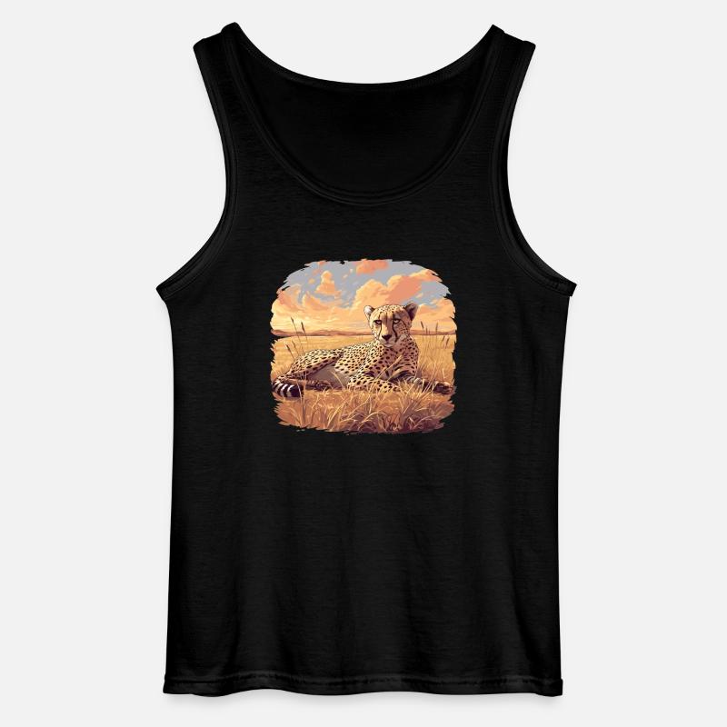 Cheetah Geparde Gepard - Gildan Männer Tank Top - Schwarz