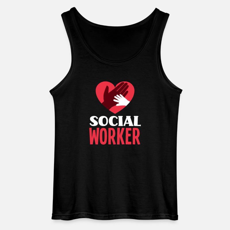 Soziale Arbeit Herz Hand - Gildan Männer Tank Top - Schwarz