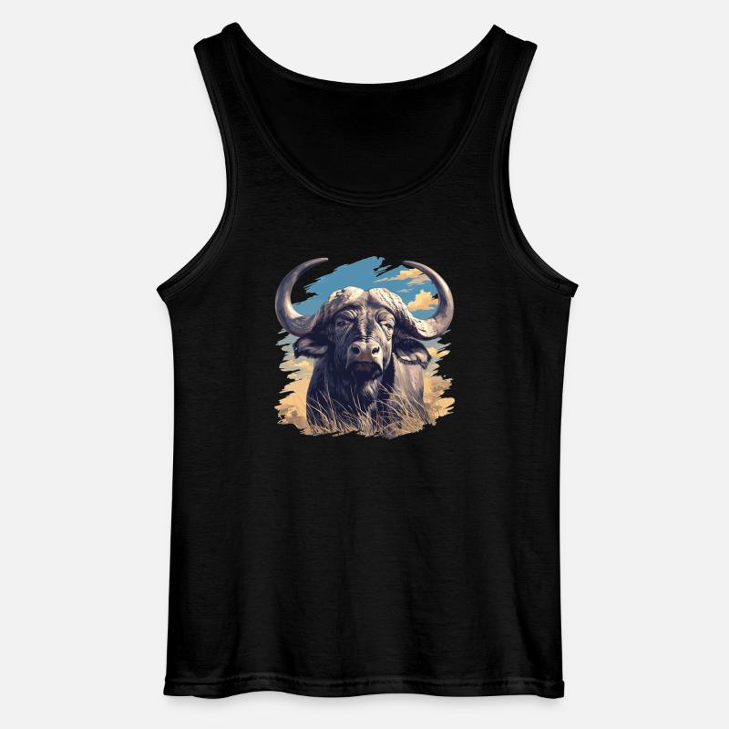 Buffalos Buffalo Büffel - Gildan Männer Tank Top - Schwarz