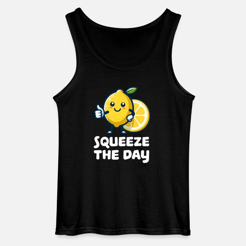 Squeeze the Day Zitrone - Gildan Männer Tank Top - Schwarz