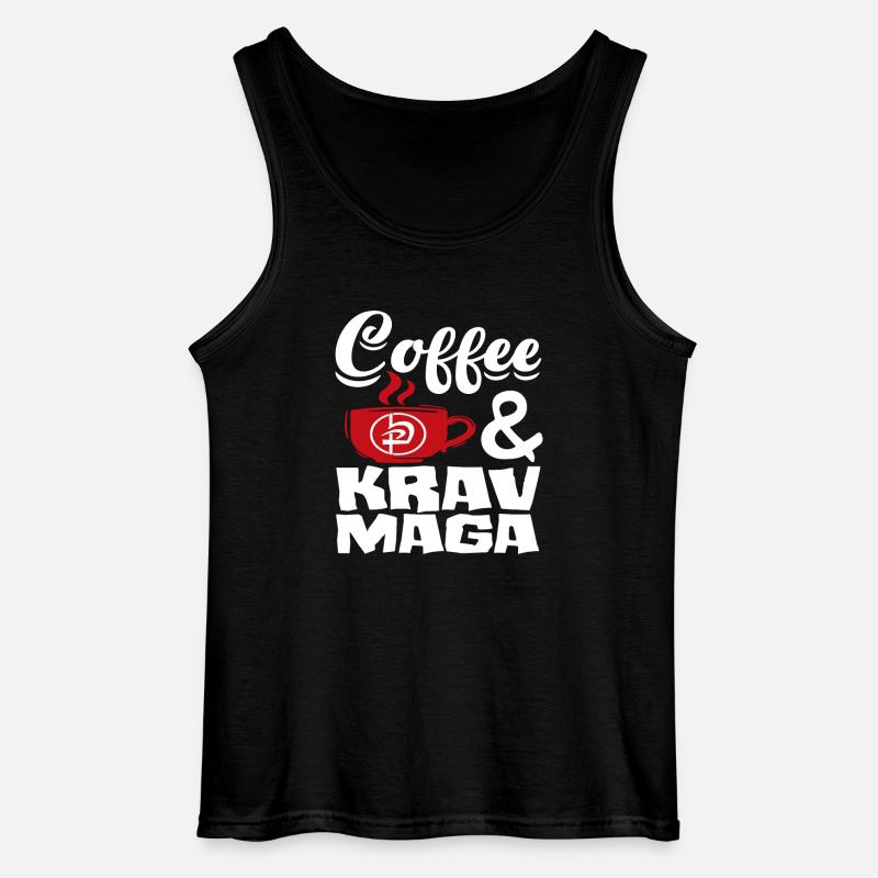 Krav Maga Kaffee - Gildan Männer Tank Top - Schwarz