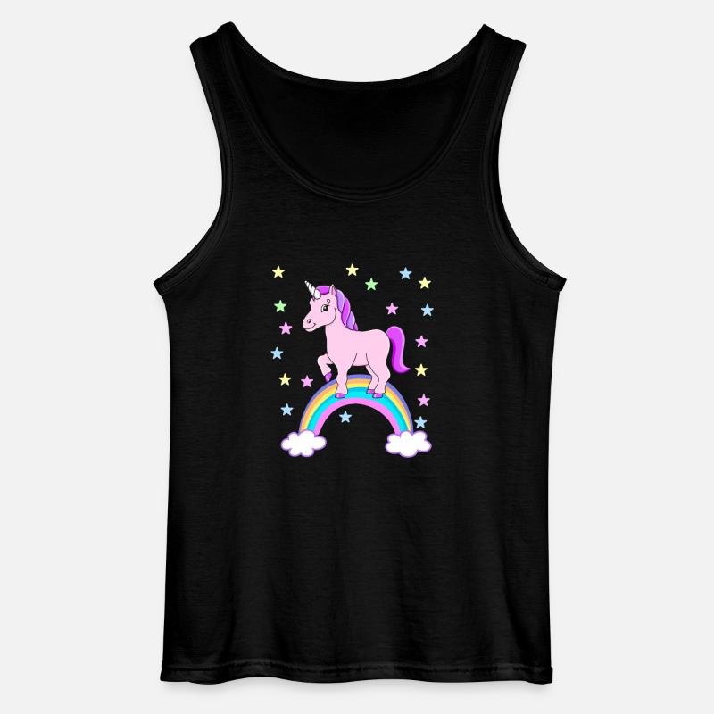 Einhorn Regenbogen Geschenkidee - Gildan Männer Tank Top - Schwarz