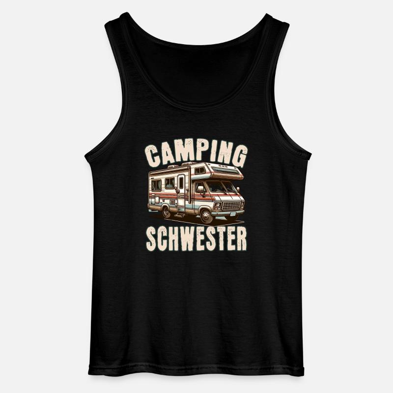 Camping Schwester - Gildan Männer Tank Top - Schwarz