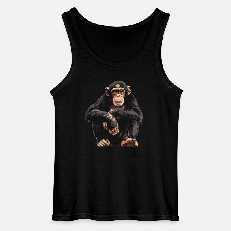 Chimpanzee Schimpansen Schimpanse - Gildan Männer Tank Top - Schwarz