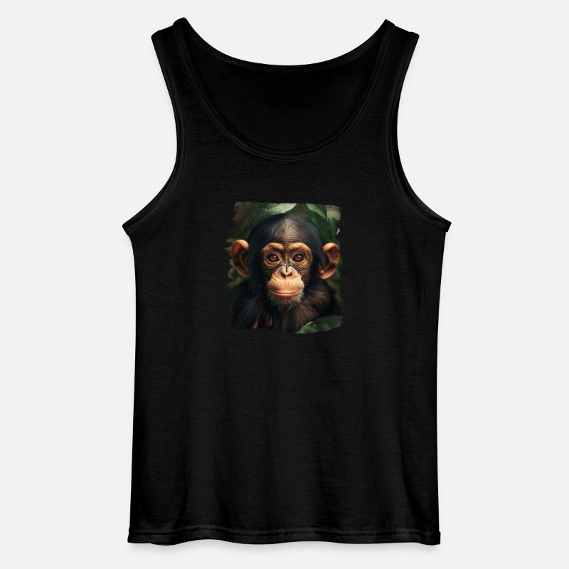 Chimpanzee Schimpansen Schimpanse - Gildan Männer Tank Top - Schwarz