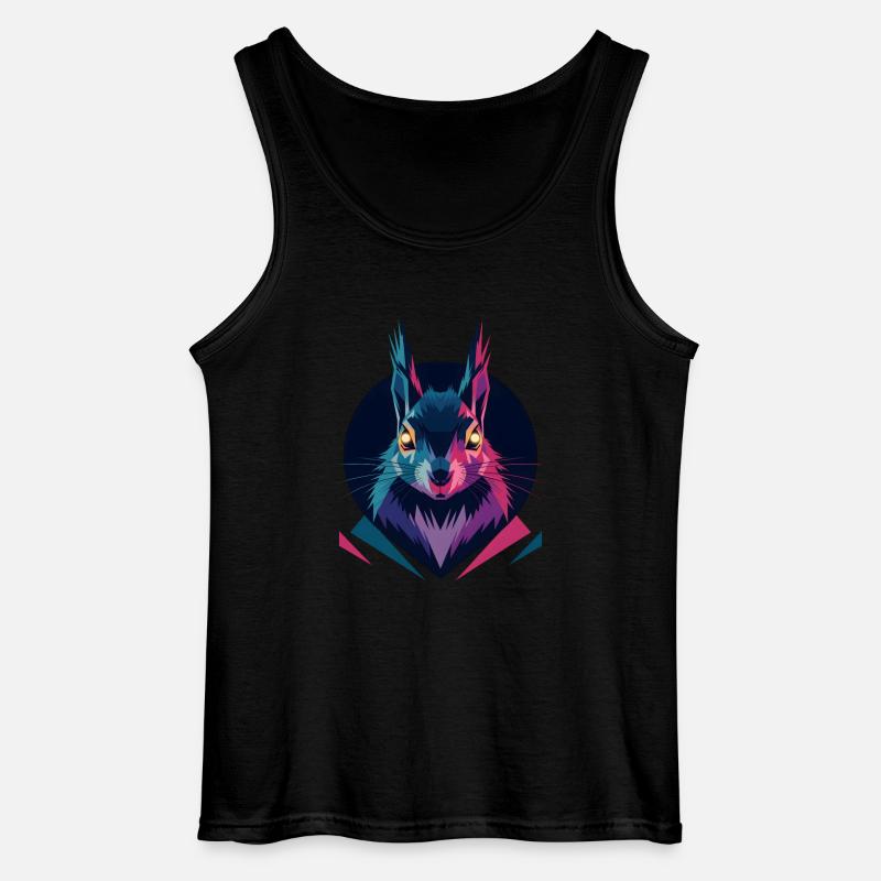 Low-Poly-Eichhörnchen - Gildan Männer Tank Top - Schwarz