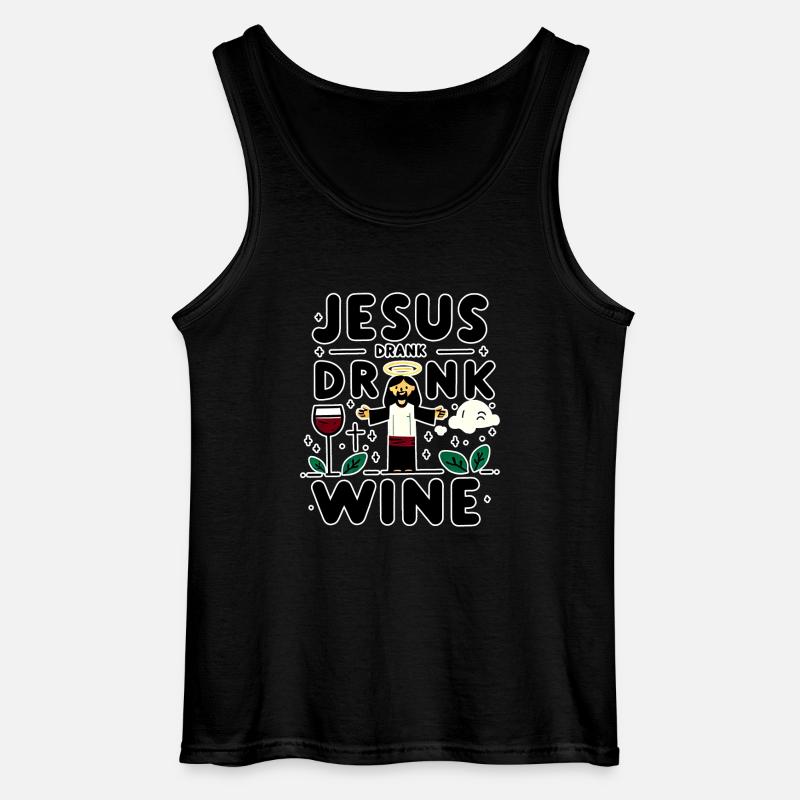 Jesus Drank Wine 7 - Gildan Männer Tank Top - Schwarz