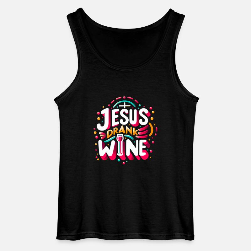 Jesus Drank Wine 11 - Gildan Männer Tank Top - Schwarz