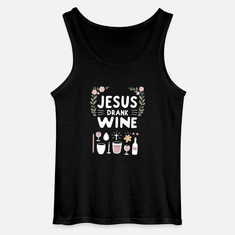 Jesus Drank Wine 8 - Gildan Männer Tank Top - Schwarz