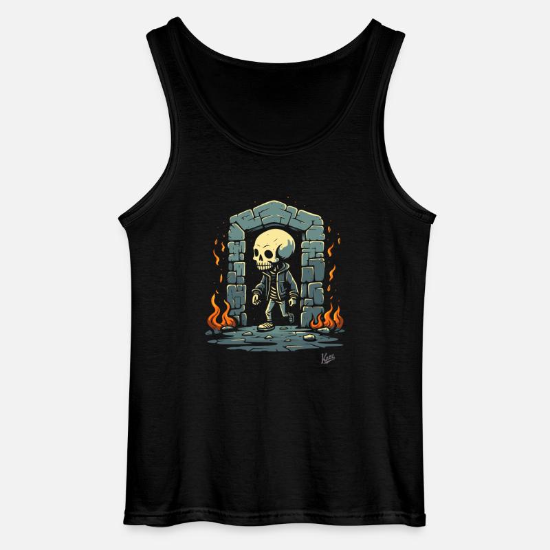 Skelett Dungeon Showtime - Gildan Männer Tank Top - Schwarz