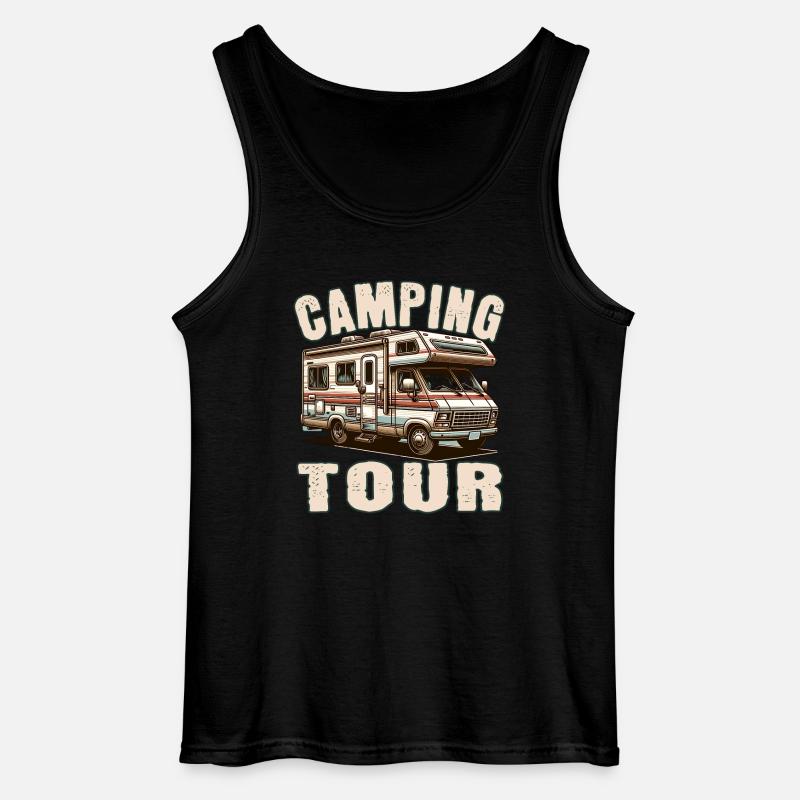 Camping - Gildan Männer Tank Top - Schwarz