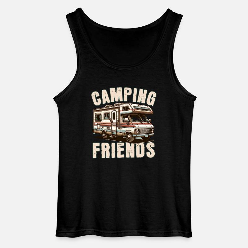 Camping - Gildan Männer Tank Top - Schwarz