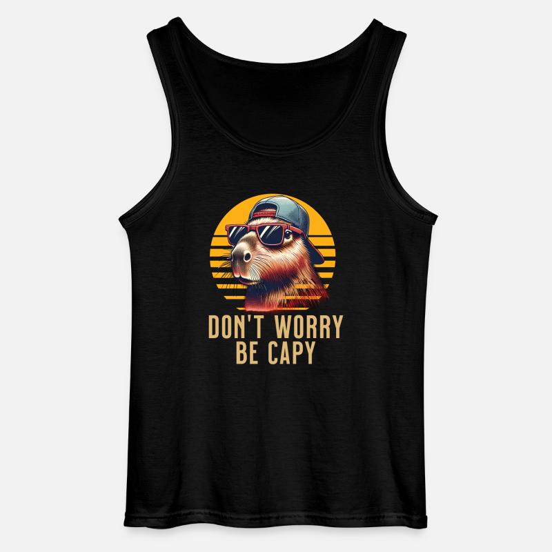 Capybara - Gildan Männer Tank Top - Schwarz