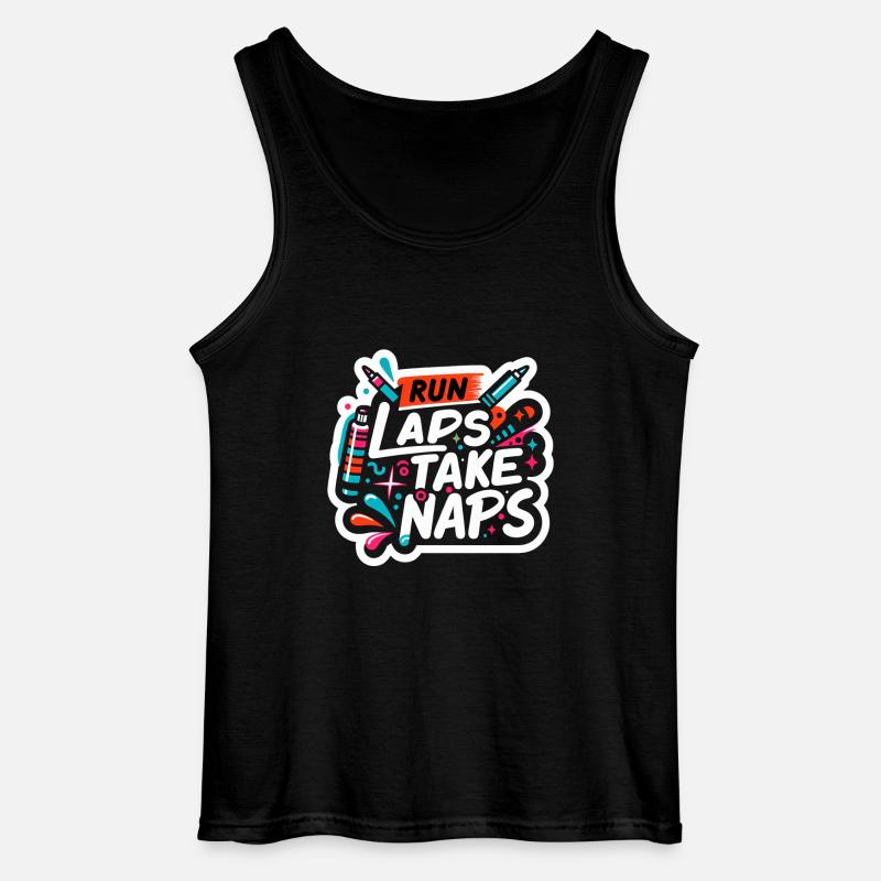 Run Laps Take Naps 5 - Gildan Männer Tank Top - Schwarz