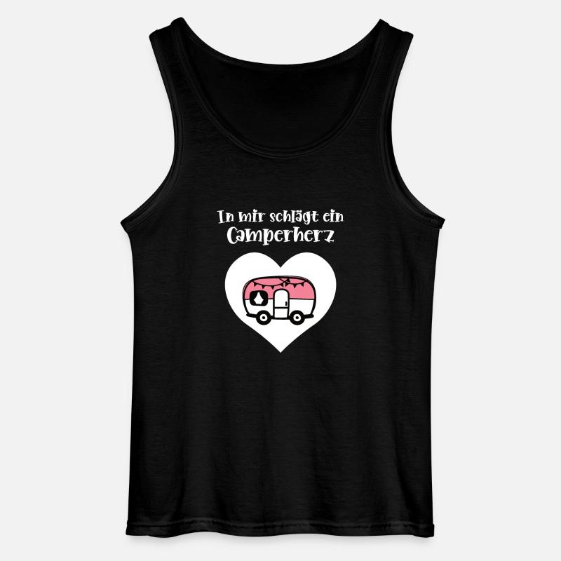 Camping mit Herz Campingfreunde Campingfans - Gildan Männer Tank Top - Schwarz