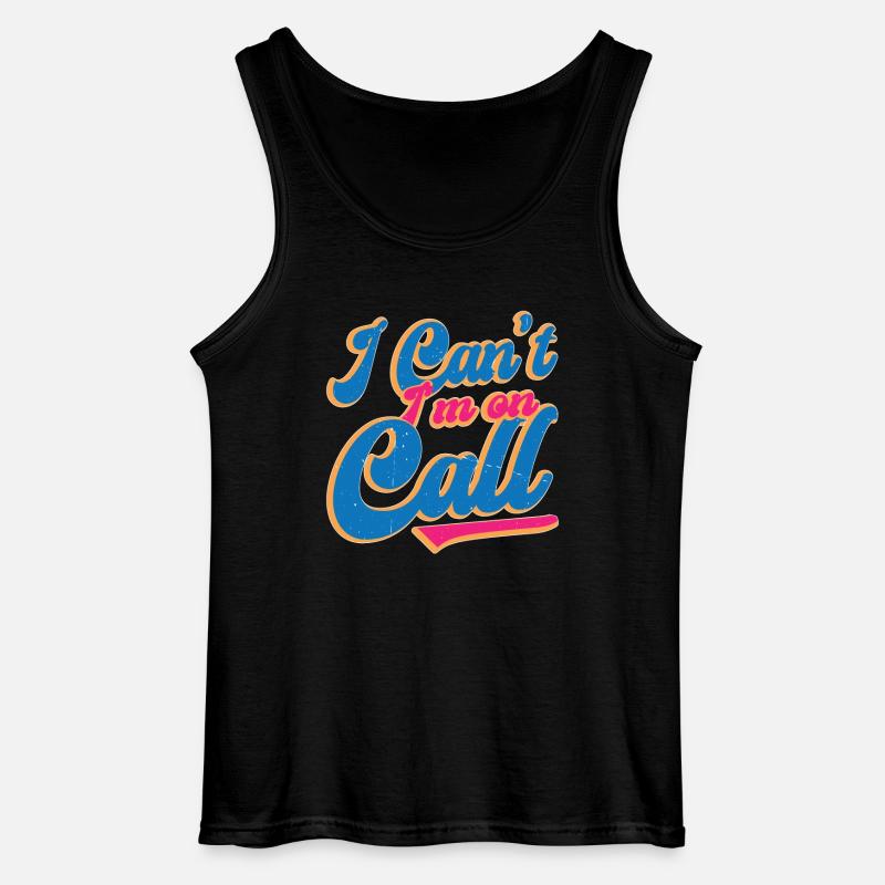 I Can't I'm On Call - Gildan Männer Tank Top - Schwarz