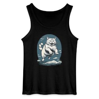 Le chat dans le saut - Débardeur Gildan Homme - noir - Devant - AI Model Male 185 dark (185cm)