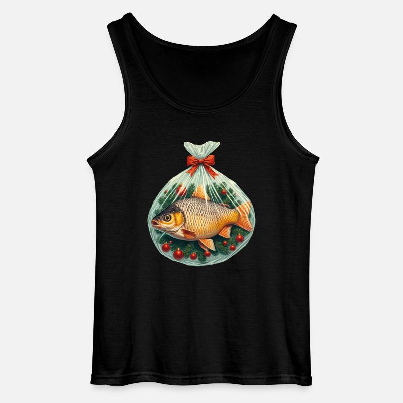 karpfen, weihnachten, angler, weihnachtskarpfen - Gildan Männer Tank Top - Schwarz