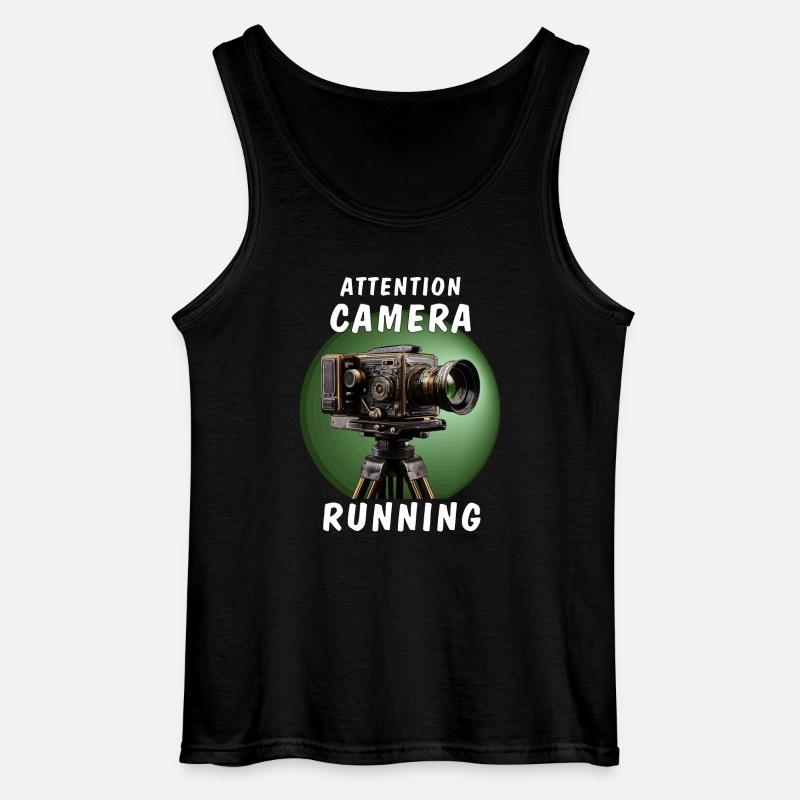 ATTENTION CAMERA RUNNING - Gildan Männer Tank Top - Schwarz