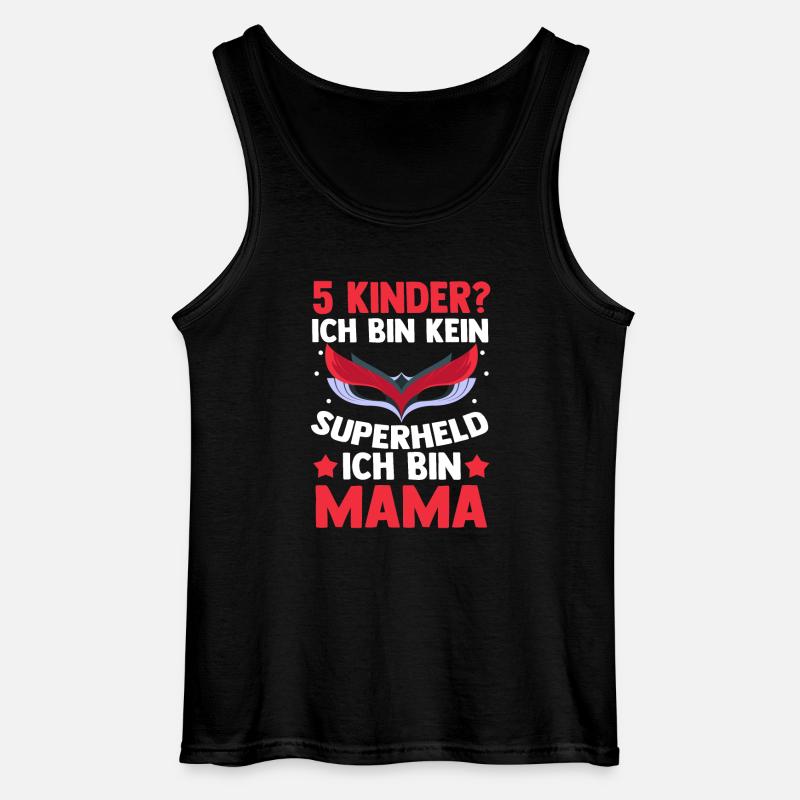 Mama Von 5 Kindern Superheldin - Gildan Männer Tank Top - Schwarz