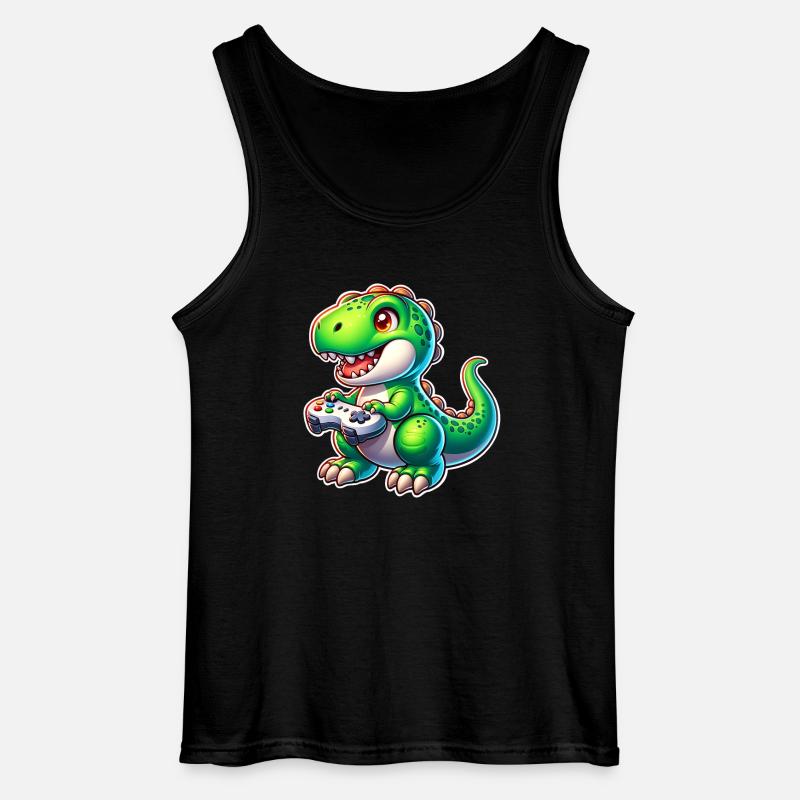 Gaming Dinosaurier T Rex - Gildan Männer Tank Top - Schwarz