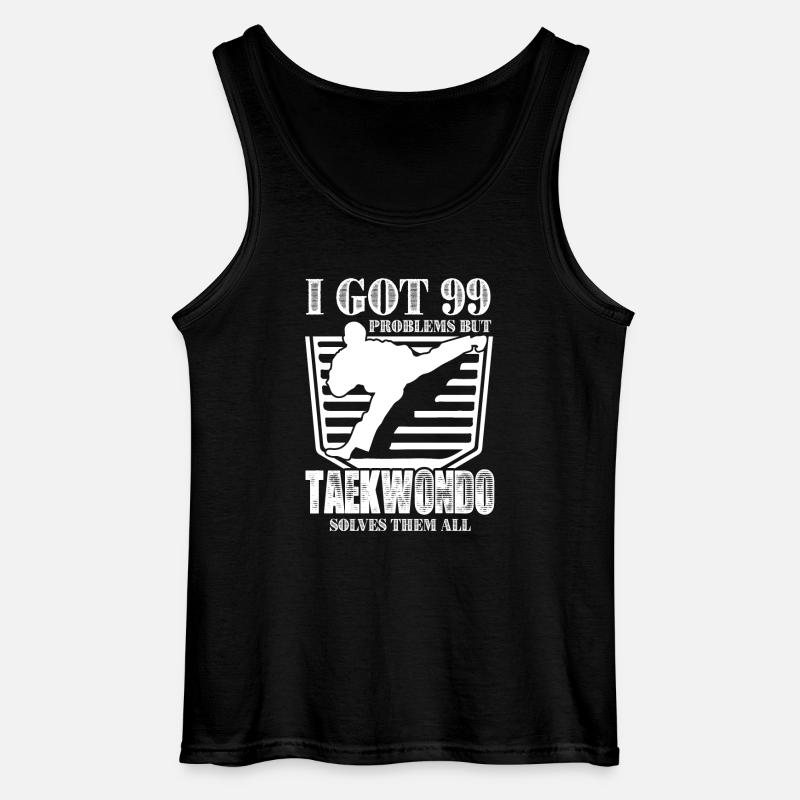 Taekwondo Solves All Problems - Gildan Men’s Tank Top - black