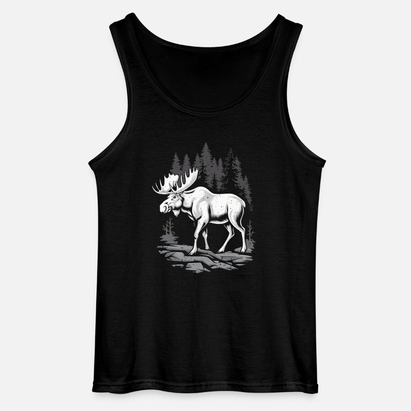 Elch - Gildan Männer Tank Top - Schwarz