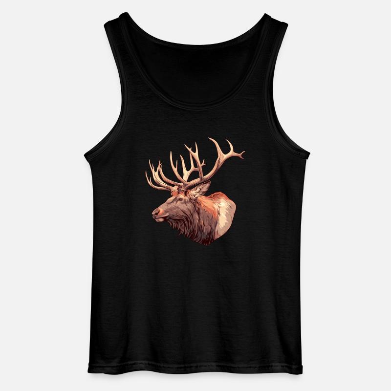 Elche Elch - Gildan Männer Tank Top - Schwarz