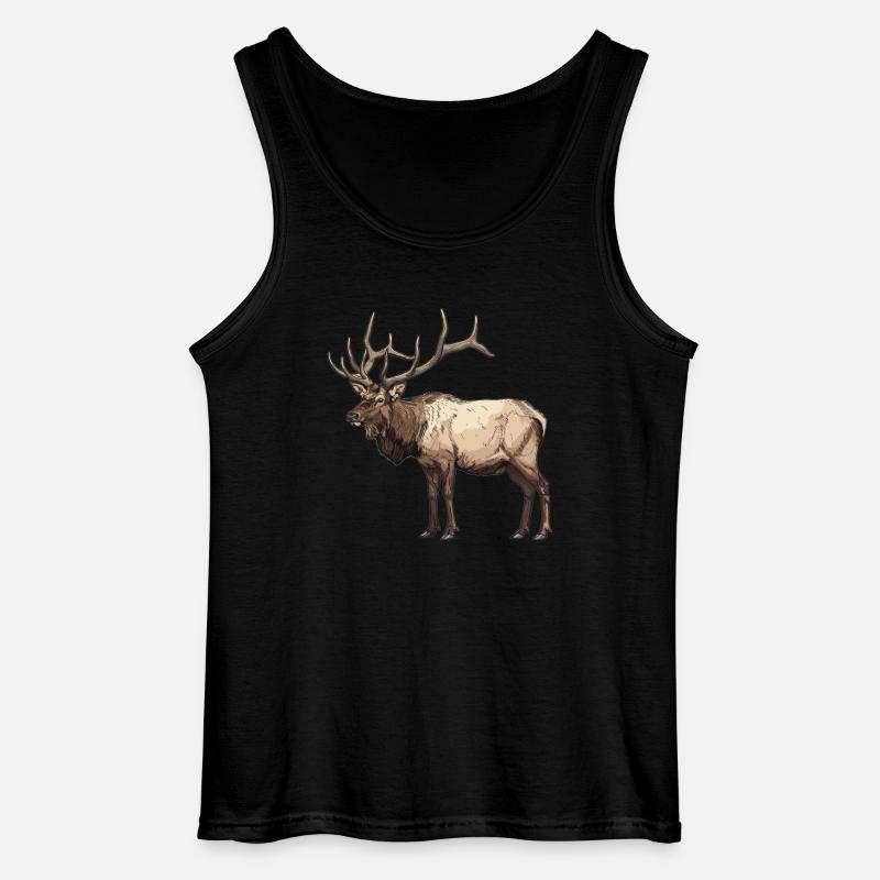 Elche Elch - Gildan Männer Tank Top - Schwarz