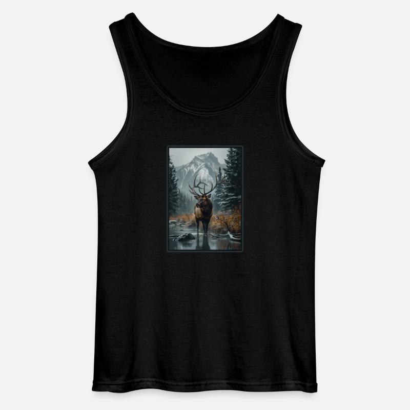 Elche Elch - Gildan Männer Tank Top - Schwarz