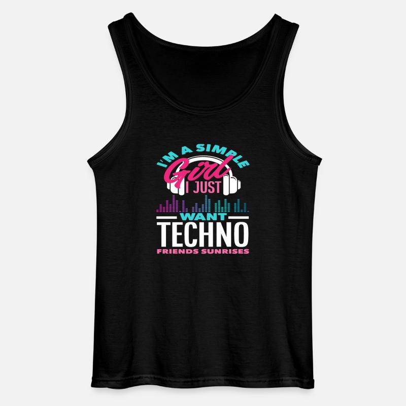 Techno Lover Einfache Mädchen Freunde - Gildan Männer Tank Top - Schwarz