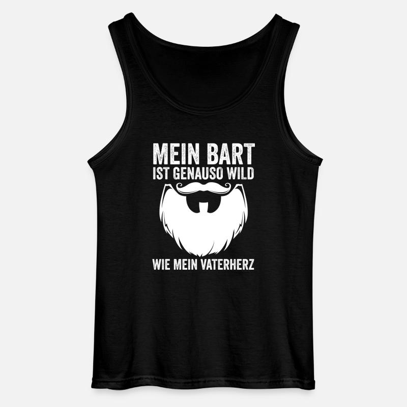 Papa Mit Bart - Gildan Männer Tank Top - Schwarz