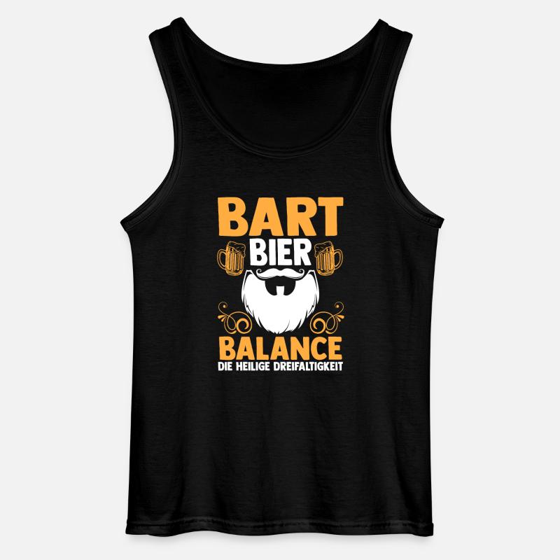 Bier Bärtig Bartträger Bart - Gildan Männer Tank Top - Schwarz
